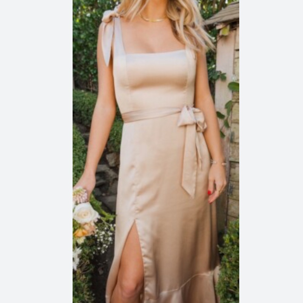 Show Me Your Mumu Satin Claire Midi Bridesmaid Dress In Show Me The Ring Large - Picture 5 of 5